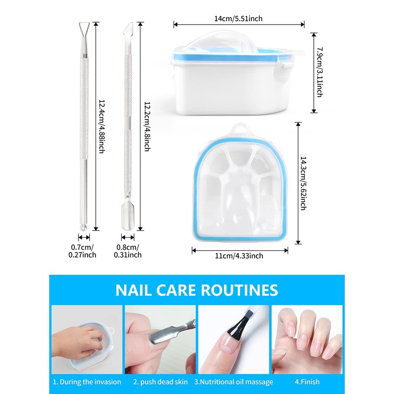 Cuenco de remojo de uñas, 2 piezas de esmalte de