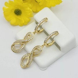 JEYFEL XOIA PREMIUM 14K Gold Plated Set Necklace - Earrings - Infinity Lemniscate.  Eternal Love