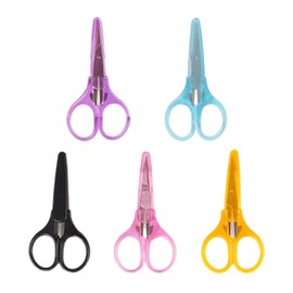 Pack of 5 Sewing Scissors, Craft Scissors with Round Head, Portable Scissors, Embroidery Needle Scissors, Household Scissors