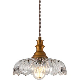 Vintage Glass Pendant Light Fixtures/Chandelier/Antique Hanging Lights Brass/Gold Finish,Farmhouse Modern Ceiling Kitchen Pendant Lighting Over Island/Sink/Table for Bedroom/Dining Room/Bathroom Deco