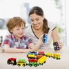 ALEENFOON 13 PCS Magnetic Wooden Train Set Toys, Engines Cars