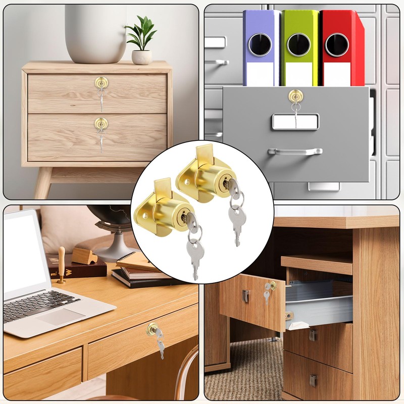 Yaocom 12 Set Cabinet Locks with Keys Fits 7/8 Inch