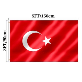 Turkey Flag 3x5 FT Turkish Flag With Brass Grommets Fade Proof For Outdoor Decor(Scotland)