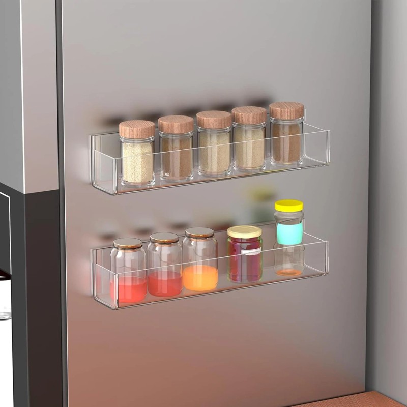 Adhesive Acrylic Double-Sided Tape Spice Rack Organizer Wall Mount for