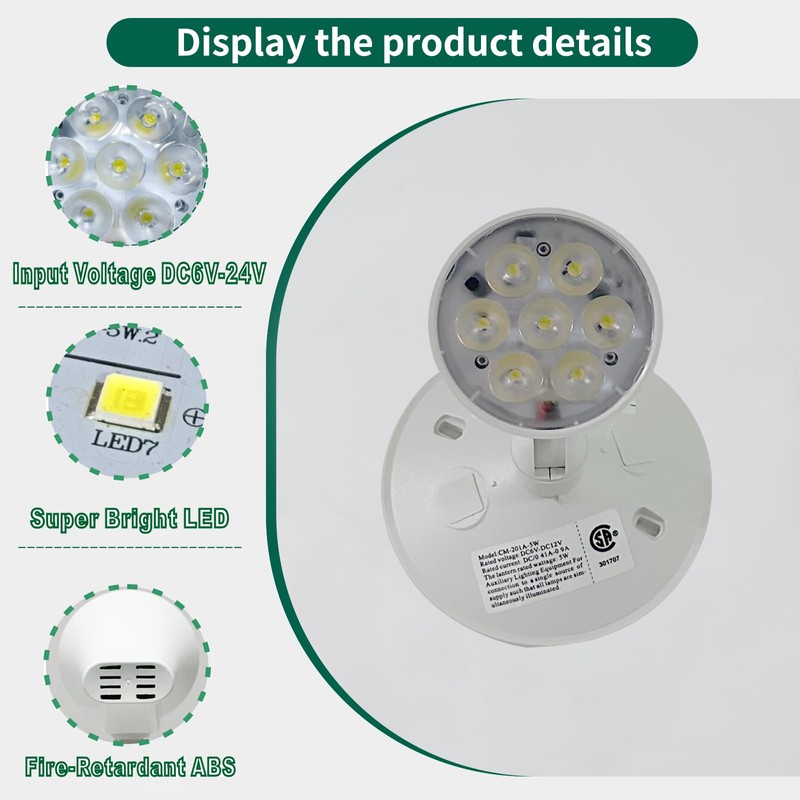 TANLUX Emergency Remote Head Lighting, Single Head Emergency Light, Multi