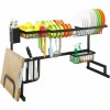 Over Sink Dish Drying Rack Adjustable 2 Tier Large Kitchen