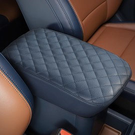 JOYTUTUS Center Console Cover Compatible with Maverick 2024 2023 2022 Leather Armrest Cover Center Console Cushion Maverick Accessories, Dark Blue