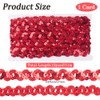 CABODYALS 11M Red Sequin Ribbon Wavy Braid Glitter Trimming Flat