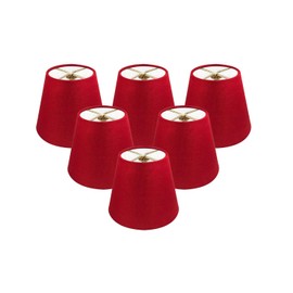 Royal Designs, Inc. CS-1103-6RED-6 Textured Linen Empire Chandelier Shade, 4 x 6 x 5.5, Red, 6-Pack