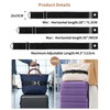 Waaqkid 2 PCS Luggage Travel Belt, 2-in-1 Adjustable Elastic Strap