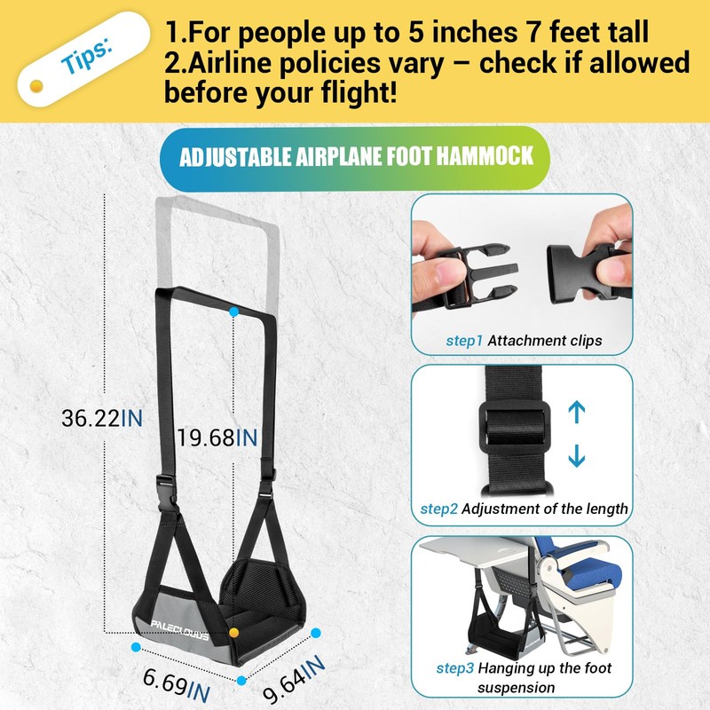 Foot Hammock for Plane Travel, No Collapse Thickened Bamboo Airplane