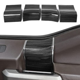 Voodonala for F150 Inner Door Handles Top Cover Interior Door Handle Trim Garnish for 2015-2020 Ford F150 Interior Accessories,Black Wood Grain 4pcs