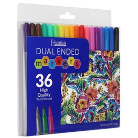 Essentials By Leisure Arts Double Ended Marker Set, 36Pc, Dual Tip Marker, Coloring Markers, Coloring Markers for Adults, Art Markers, Marker Set, Adult Book Markers