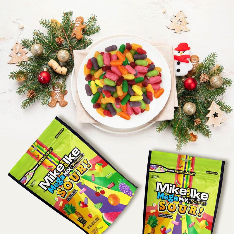 Mike and Ike Mega Mix Sour Candy, 2 Pack of
