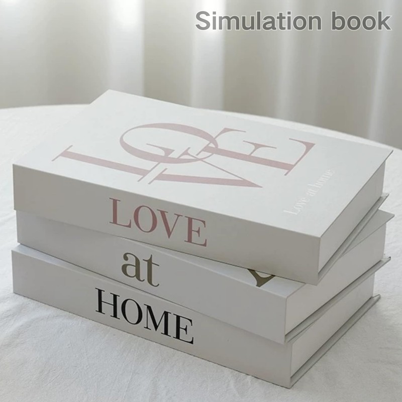 SUQ 3 pieces decorative book box, magnetic opening decorative books,