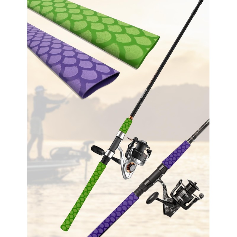 Accering Fishscale Pattern Fishing Rod Grip Heat Shrink Sleeving Fast