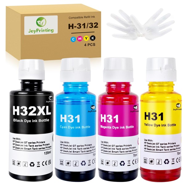 JoyPrinting 31 32XL Ink Bottle Set Compatible with HP 31