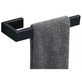 JOPOFI Hand Towel Holder, Towel Ring - Thicken SUS 304 Stainless Steel Towel Holder for Bathroom Wall, 8" Rectangular Modern Design Hand Towel Bar, Contemporary Hand Towel Rack - Matte Black