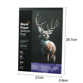 Black Paper Sketchbook Drawing Paper, 4.9 oz (140 g), 25 Pieces Black Notebook, Removable, Hand-painted Painting Notebook, Colored Pencil, Illustration, Graffiti, Reproduction, Memo, Sketch, Art Supplies, Painting Paper, Oil Paints, Watercolor Brushes, C