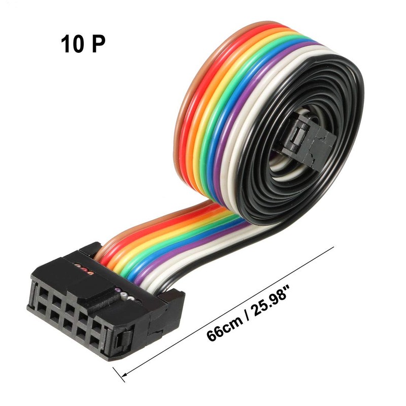 sourcing map IDC Ribbon Cable Coloured Rainbow Colour Wire 10