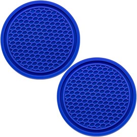 MEAJOO 2PCS Car Cup Holder Coaster, Universal Auto Non-Slip Cup Holder Coaster, 2.75In Universal Non-Slip Recessed Car Interior Accessories (Deep Blue)
