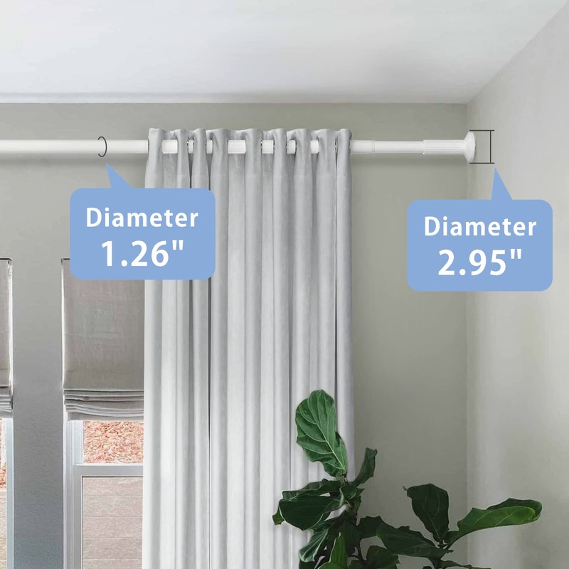 Umimile Tension Curtain Rod, 51-145 inches Adjustable Spring Shower Tension