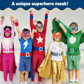 DIY Paper Superhero Mask for Children Party, 12 Pieces Superhero Colour-In Mask DIY Masks for Painting Children Make Your Own Mask for Child Cosplay Dress-Up Birthday Party Supplies