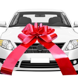 APOMOONS Bow for Car, Giant Large Red Bow for Car, Birthday, Large Gift Bow, Red Bow, Large Gift Bow, Car Large Bow, 18th Birthday (30 Inches)