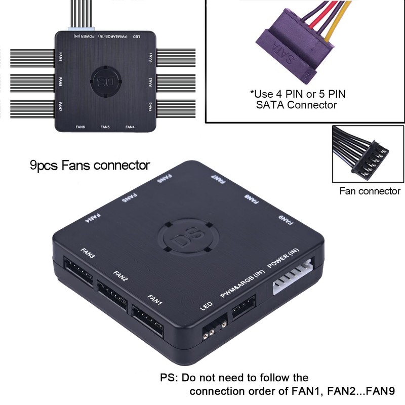 DS 6Pack 120MM RGB PC Cooling Fans, LED Case Fans