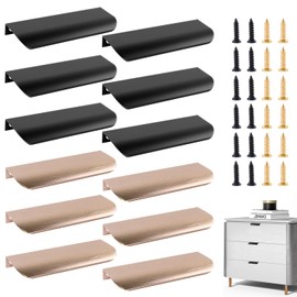 Hidden Cabinet Handles, 12 Pieces, Concealed Furniture Handles, 120 mm, Kitchen Handles, Hidden Environmentally Friendly Handle Strip, Lightweight and Durable for Drawers, Shoe Cabinets, Bedside