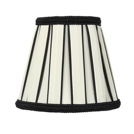 Set of 6 Eggshell with Black Chandelier Clip-On Lampshade 3x5x5