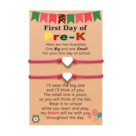 UNGENT THEM First Day of Preschool Pre k Bracelet Mommy and Me Back to School Bracelet Mother Daughter First Day of School Bracelet for Mom and Daughter Back to School Gifts for Girls