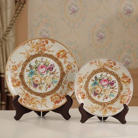 Onwon 2 Pieces Wooden Easel Mahogany Finish Display Stand Plate Holder Picture Frame Folding Display Stand (6 Inches)