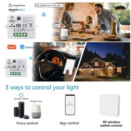 DieseRC Mini Wireless WiFi Switch, 2500W 10A RF Relay Remote Control Receiver, Smart Control by Phone via Tuya App, Compatible with Alexa/Google Home