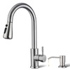 Kitchen Faucet with Soap Dispenser, Hiqufet Brushed Nickel Kitchen Faucet