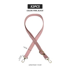 WUFGWBD 2 Pieces Leather Bag Straps, Black Bag Straps, Black Handbag Straps, Leather Bag Straps, Adjustable Shoulder Straps, Handbag Strap Extender