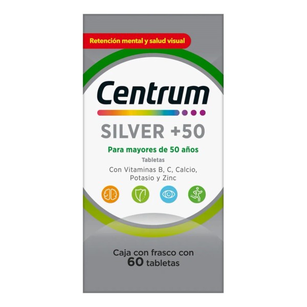 Multivitamínico Centrum Silver +50 Adultos con Vitamina B Vitamina C
