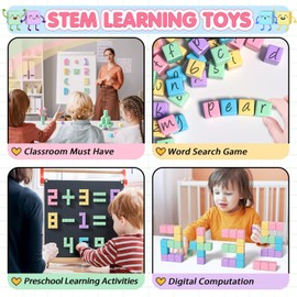 Apluses 32pcs Magnetic Blocks Building Cubes for Toddlers, Classroom Must Haves Creative Learning Kids Gifts, Preschool Montessori Sensory Autism Magnet Toys for Boys and Girls Ages 3 4 5 6