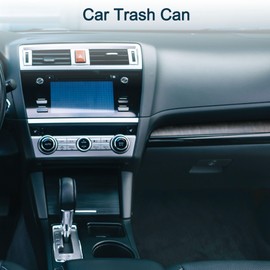 TUCKBOLD Car Trash Can Portable Back Seat Trash Bin Blue 1 Pc 12.2" Length 11.4" Width 10.2" Height Faux Leather