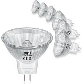 VIIVUU MR11 12V 20W Halogen Bulbs, GU4 20W Halogen Spotlight 2700K Warm White Halogen Bulbs, Reflector Dimmable 300LM for Ceiling Lighting, Cooker Hood, Spotlight, Bathroom, Pack of 6