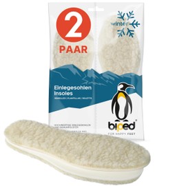 biped Extra Thick Lambswool Soles in a 2 Pair Set, z1015, Wool White, 6