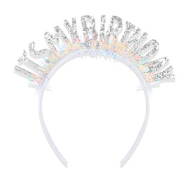 CAVETEE Birthday Crown for Women, Girls Birthday Crown, IT's MY BIRTHDAY Headband - Silver