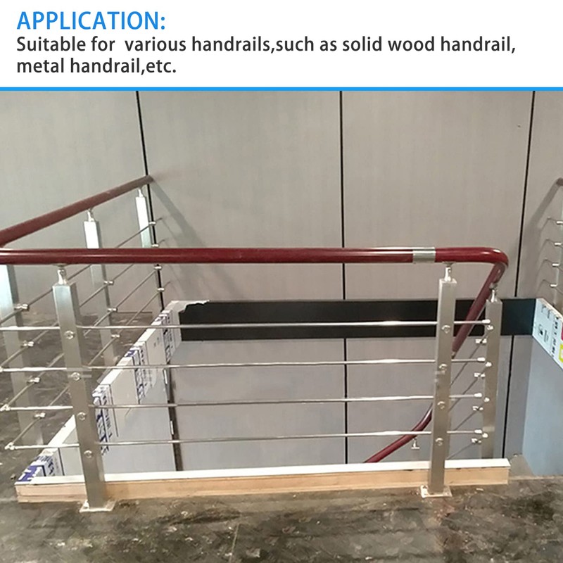 4Pcs 50mm Stair Handrail Connection Joint,Ultra-Thin 0.4mm Stainless Steel Expandable