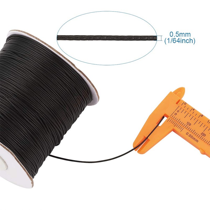 PandaHall 185 Yards/Roll 0.5mm Waxed Polyester Cord Waxed Thread Cord