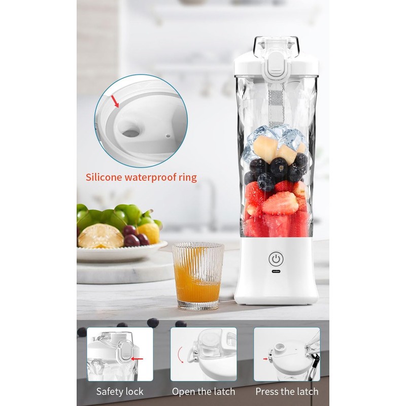 Portable Blender, 23oz Personal Blender for Shakes and Smoothies, Mini