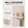 Adhesive Shower Caddy 2-Pack, Shower Shelves with Towel Bar, Cream