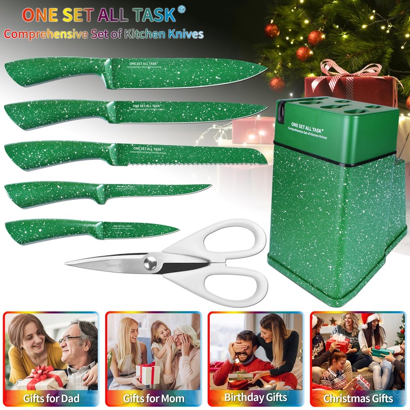 Knife Block Set, Professional Chef Knives Set With Knife Holder,