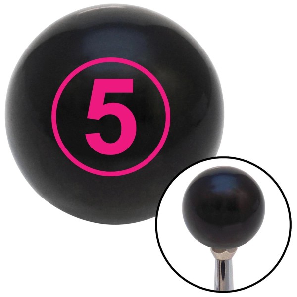 American Shifter Company Pink Ball #5 Black Shift Knob w/
