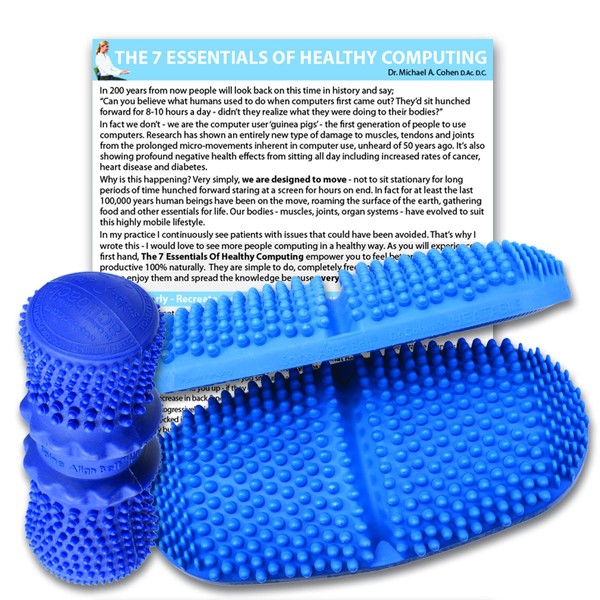 Dr. Cohen's Heatable Computer Survival Kit - FSA Eligible Heatable Massage Roller and Massage Pad Set for Deep Tissue Myofascial Trigger Point Release - AcuPad and AcuBack for Muscle Recovery