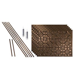 FASÄDE Traditional Style/Pattern 1 Decorative Vinyl Backsplash 15 sq ft Kit in Oil-Rubbed Bronze